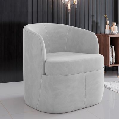 KIT 02 Poltronas Decorativa Giratória Para Sala de Estar Siena K01 Veludo Cinza - Lyam Decor