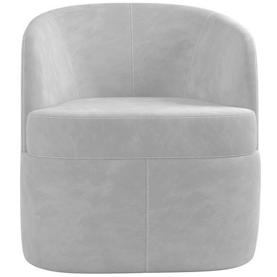 KIT 02 Poltronas Decorativa Giratória Para Sala de Estar Siena K01 Veludo Cinza - Lyam Decor