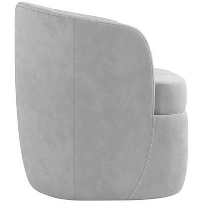 KIT 02 Poltronas Decorativa Giratória Para Sala de Estar Siena K01 Veludo Cinza - Lyam Decor