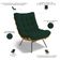 Poltrona Costela L02 com Puff Sala de Estar Suede Verde Musgo - Lyam Decor