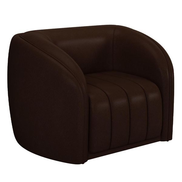Poltrona Decorativa Para Sala Lazio M03 Corano Marrom - Lyam Decor
