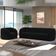 Kit Sofá 4 Lugares Para Sala 292cm com 02 Poltronas Lazio M03 Veludo Preto - Lyam Decor