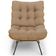 Poltrona Costela L02 com Puff Sala de Estar Linho Bege Escuro - Lyam Decor