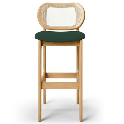Banqueta Alta Para Cozinha Bancada Sala Tela Betta Fixa L02 Suede Verde Musgo - Lyam