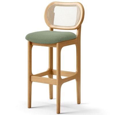 Kit 02 Banquetas Altas Para Cozinha Bancada Sala Tela Betta Fixa L02 Bouclê Oliva - Lyam