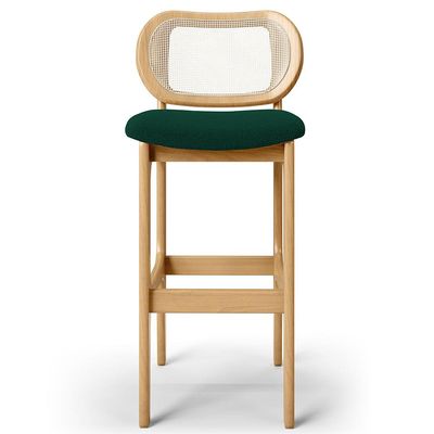 Banqueta Alta Para Cozinha Bancada Sala Tela Betta Fixa L02 Bouclê Verde - Lyam