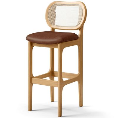 Kit 02 Banquetas Altas Para Cozinha Bancada Sala Tela Betta Fixa L02 Couríssimo Marrom - Lyam