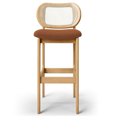 Kit 02 Banquetas Altas Para Cozinha Bancada Sala Tela Betta Fixa L02 Bouclê Terracota - Lyam