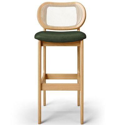 Kit 02 Banquetas Altas Para Cozinha Bancada Sala Tela Betta Fixa L02 Couríssimo Verde Musgo - Lyam