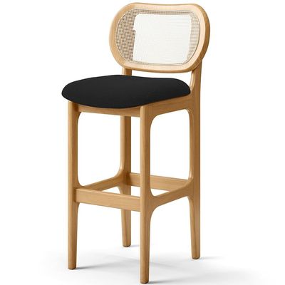 Kit 03 Banquetas Altas Para Cozinha Bancada Sala Tela Betta Fixa L02 Bouclê Preto - Lyam