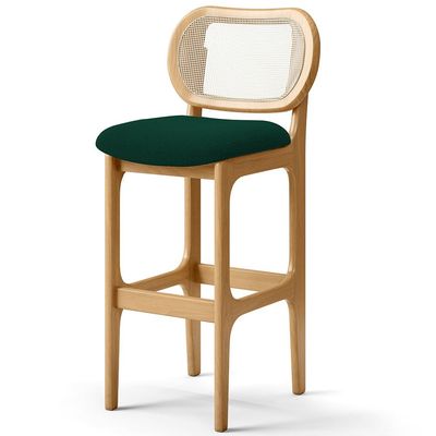 Kit 03 Banquetas Altas Para Cozinha Bancada Sala Tela Betta Fixa L02 Bouclê Verde - Lyam