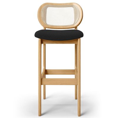 Kit 05 Banquetas Altas Para Cozinha Bancada Sala Tela Betta Fixa L02 Bouclê Preto - Lyam
