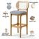 Kit 06 Banquetas Altas Para Cozinha Bancada Sala Tela Betta Fixa L02 Suede Cinza - Lyam