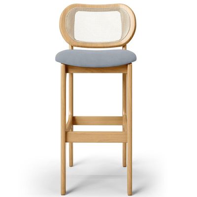 Kit 06 Banquetas Altas Para Cozinha Bancada Sala Tela Betta Fixa L02 Suede Cinza - Lyam