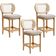 Kit 3 Banquetas Baixa Bar Cozinha Sala de Jantar Betta L02 Mel Tela Bouclê Creme - Lyam Decor