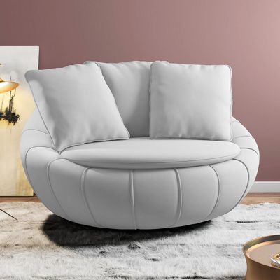 Kit 02 Poltronas Para Sala De Estar Decorativa Giratória Kira M03 Veludo Cinza - Lyam Decor