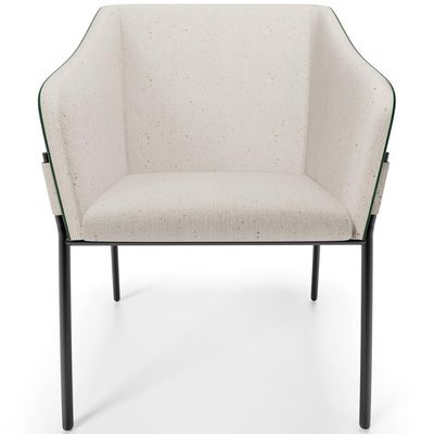 Kit 2 Cadeiras Para Sala de Jantar Estar Living Olívia L02 Linho Cru Couríssimo Verde - Lyam Decor