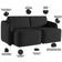 Sofá Cama para Sala de Estar 2 Lugares 216cm Montserrat K01 Veludo Preto - Lyam Decor