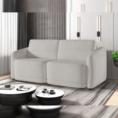 Sofá Cama para Sala de Estar 3 Lugares 236cm Montserrat K01 Bouclê Creme - Lyam Decor