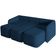 Sofá Cama para Sala de Estar 3 Lugares 306cm Montserrat K01 Veludo Azul Marinho -  Lyam Decor