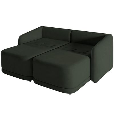 Sofá Cama para Sala de Estar 3 Lugares 236cm Montserrat K01 Veludo Verde - Lyam Decor