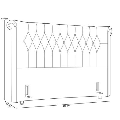 Cabeceira Cama Box Queen 160cm Estofada Meora P05 Veludo Marrom - Lyam Decor