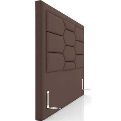 Cabeceira Cama Box Casal 140cm Estofada Nora P05 Veludo Marrom - Lyam Decor