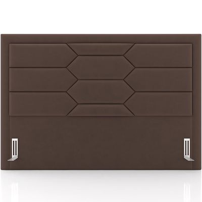 Cabeceira Cama Box Queen 160cm Estofada Nora P05 Veludo Marrom - Lyam Decor
