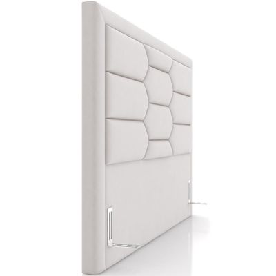 Cabeceira Cama Box King 195cm Estofada Nora P05 Veludo Cinza - Lyam Decor