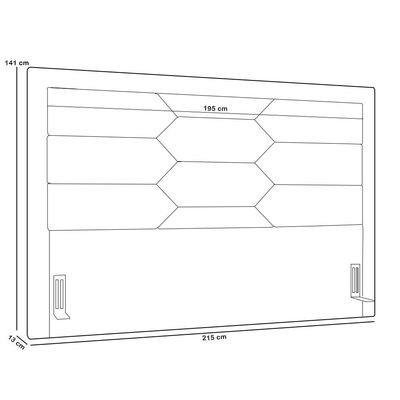 Cabeceira Cama Box King 195cm Estofada Nora P05 Veludo Preto - Lyam Decor