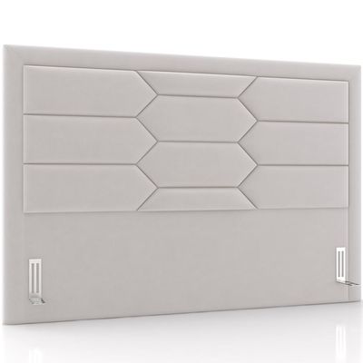 Cabeceira Cama Box Queen 160cm Estofada Nora P05 Veludo Cinza - Lyam Decor