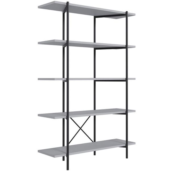 Estante Para Escritório Home Office Industrial Preto Logan F01 Branco - Lyam Decor