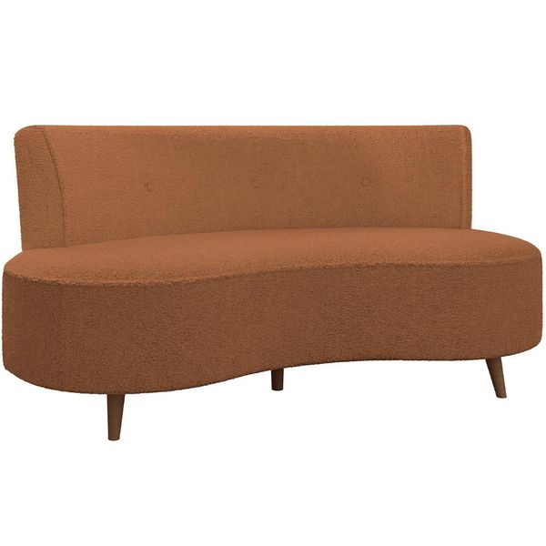 Sofá Chaise Living 2 Lugares 160cm para Sala Istambul K01 Bouclê Mostarda - Lyam Decor