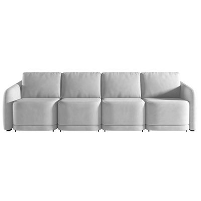 Sofá Cama para Sala de Estar 4 Lugares 396cm Montserrat K01 Veludo Cinza - Lyam Decor