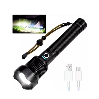Lanterna Tática Led P90 Ultra Potente Usb Zoom Telesc LT8509