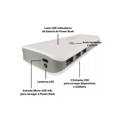 Power Bank  portátil carregador 10000mAh