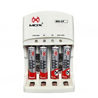 Carregador  Pilhas AA/AAA/9V Mox MO-CP52 Bivolt Auto Stop