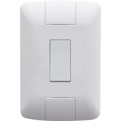 Conjunto 4x2 com 1 Pulsador Campainha  Tramontina Aria 6 A 250 V Branco
