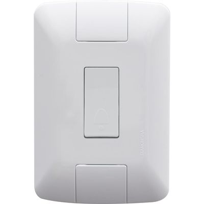 Conjunto 4x2 com 1 Pulsador Campainha  Tramontina Aria 6 A 250 V Branco