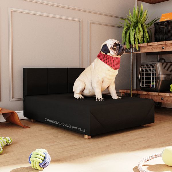 Cama Box Pet Retriever 80 cm Porte Grande Lara Cores - Cor: Preto