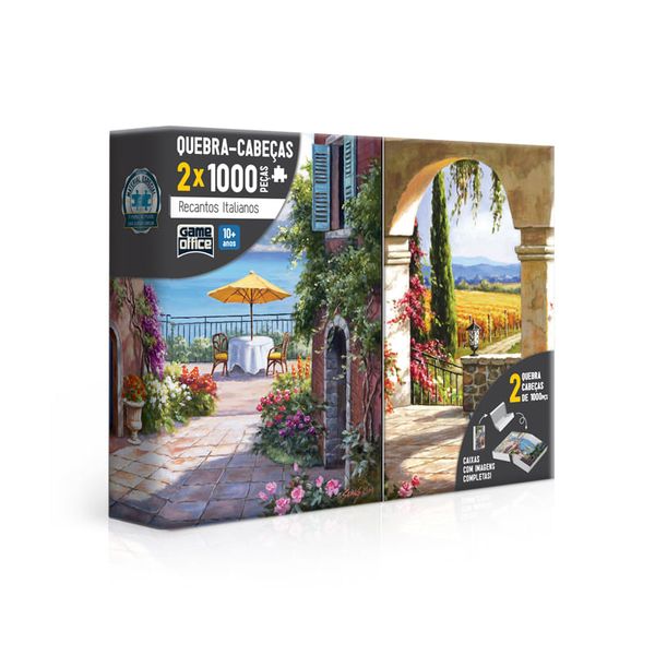 Quebra-Cabeça - 1000 Peças - Recantos Italianos - Toscana e Vinha Italiana - Toyster TOYS2667 Quebra-Cabeça - 1000 Peças - Recantos Italianos - Toscana e Vinha Italiana - Toyster TOYS2667