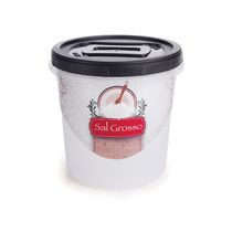 Porta Mantimentos Pote Sal Grosso Tampa Rosca Preto 1,8L