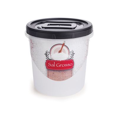 Porta Mantimentos Pote Sal Grosso Tampa Rosca Preto 1,8L