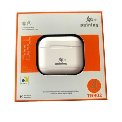 Fone Ouvido Bluetooth V5.0 Sem Fio Tws Musica Sem Borracha Branco TG902