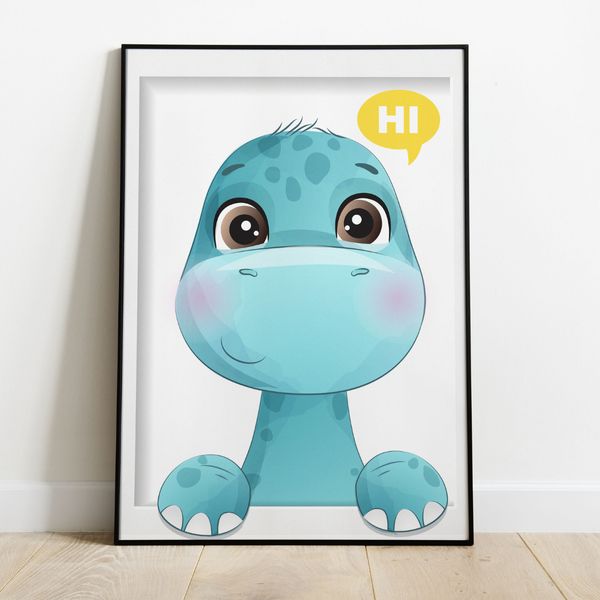 Quadro Decorativo  MDF 3mm 20x28,5 cm - Infantil Dinos