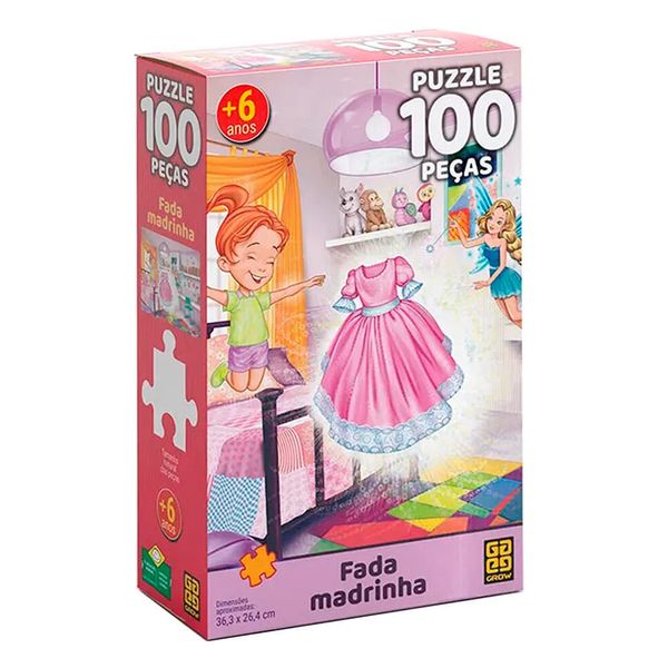 Quebra Cabeça - 100 peças - Fada Madrinha - Grow GROW03566 Quebra Cabeça - 100 peças - Fada Madrinha - Grow GROW03566
