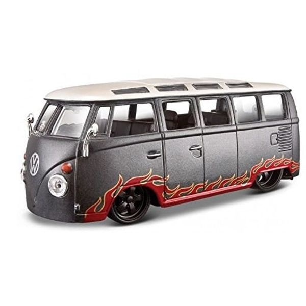 Miniatura - Carro - Volkswagen Van Samba - 1:24 - Maisto Design - BRANCO/CINZA MAI31022