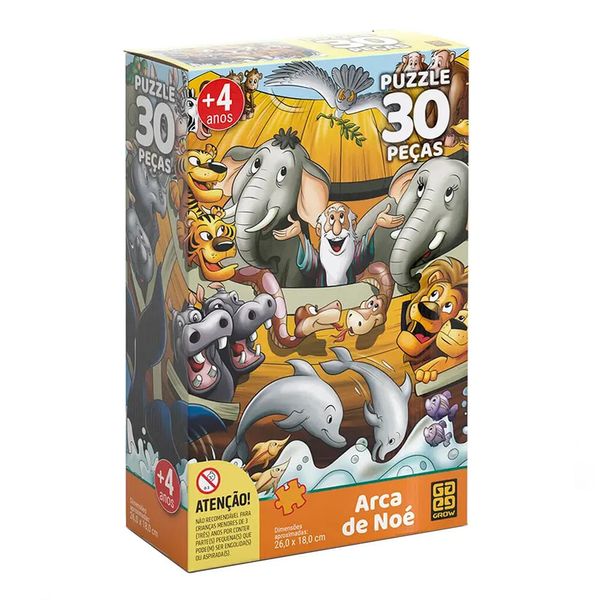 Quebra Cabeça - 30 Peças - Arca de Noé - Grow GROW02884 Quebra Cabeça - 30 Peças - Arca de Noé - Grow GROW02884