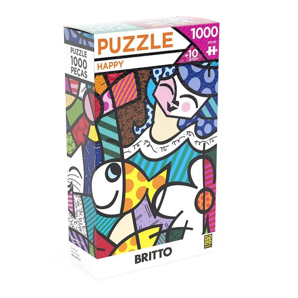 Quebra Cabeça - 1000 peças - Romero Britto Happy - Grow GROW03947