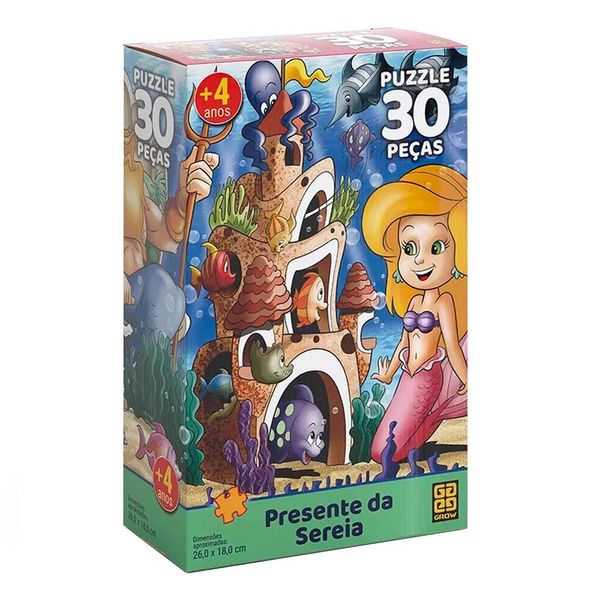Quebra-Cabeça - 30 Peças - Presente Da Sereia GROW03562 Quebra-Cabeça - 30 Peças - Presente Da Sereia GROW03562